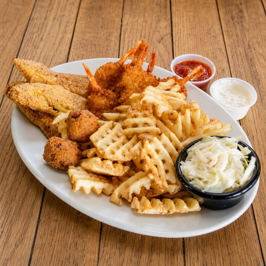 Catfish & Butterfly Shrimp.
