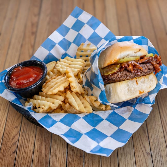 Best Dam BBQ Burger.