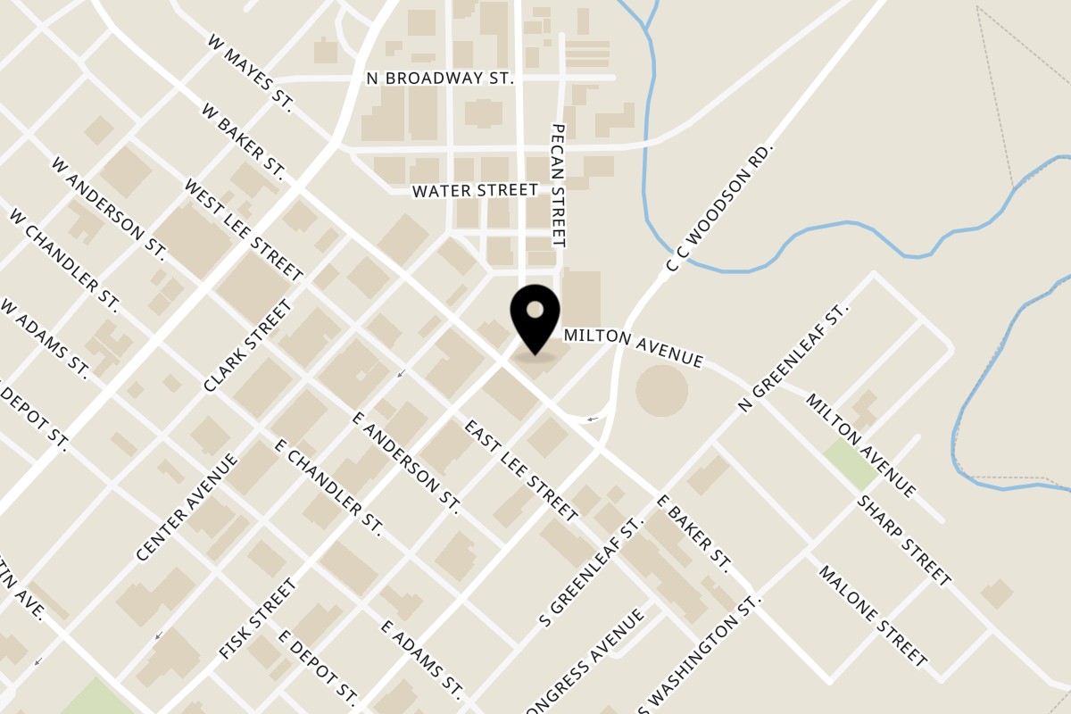 Map showing the location of Wild Duck Bar & Grill on 102 Fisk St in Brownwood